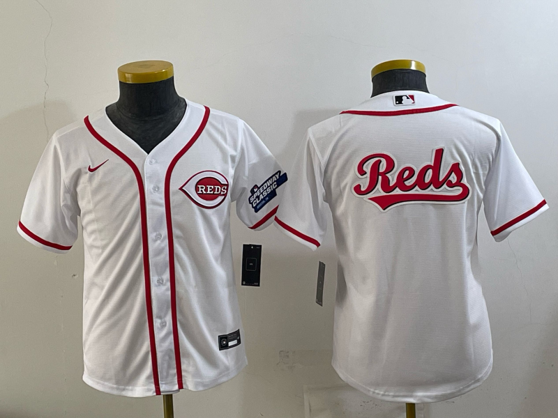Youth Cincinnati Reds Blank white 2025 Nike MLB Jersey 032->texas rangers->MLB Jersey
